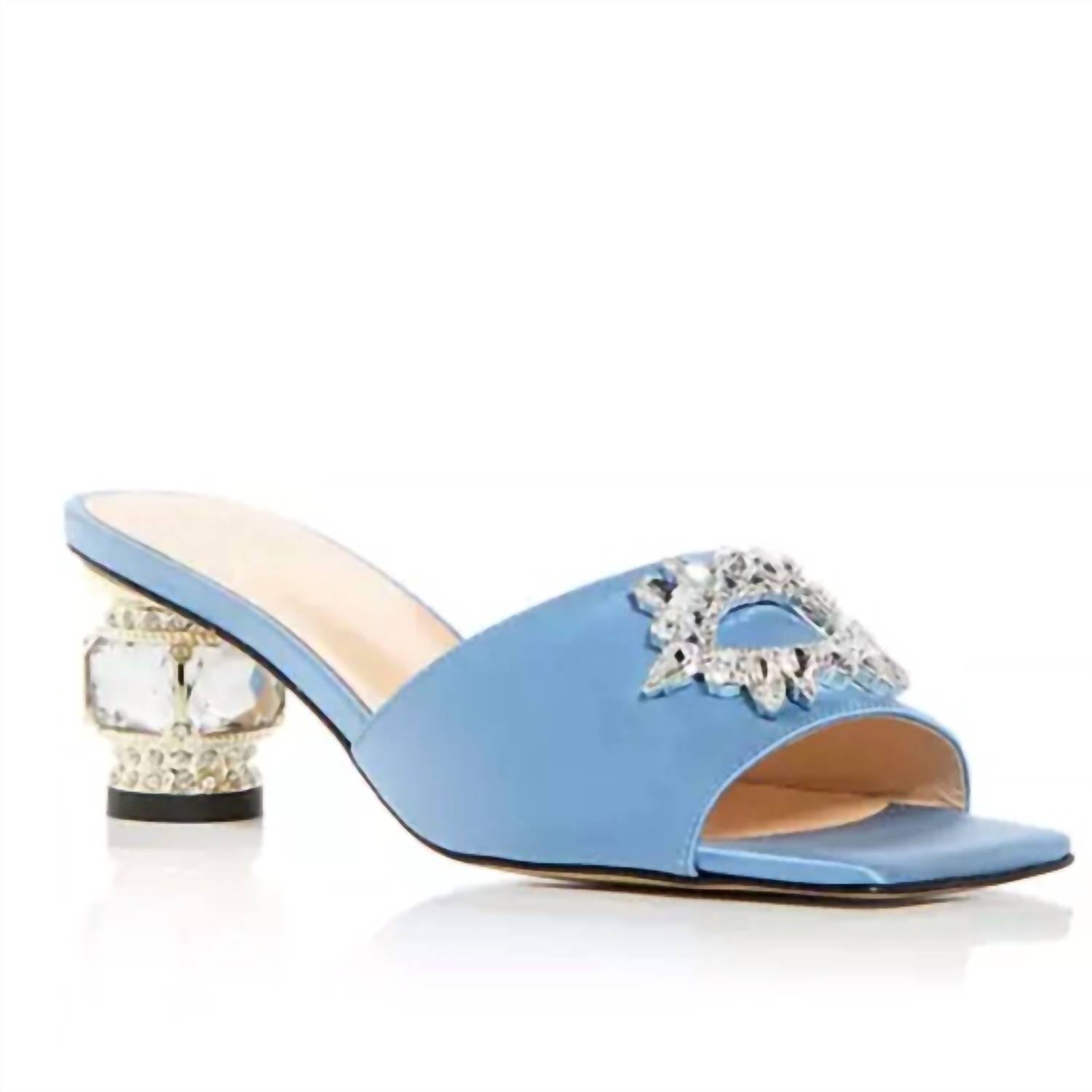 New Nalebe Women's Aurum Embellished Slide Sandals In Satin Blue